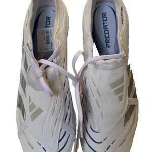 Adidas Predator White and Blue League Fold Over Tongue 12